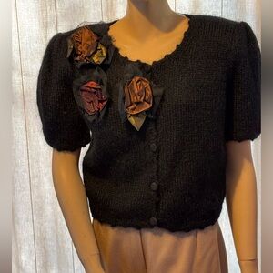 Susan Bristol Charcoal Wool Cardigan